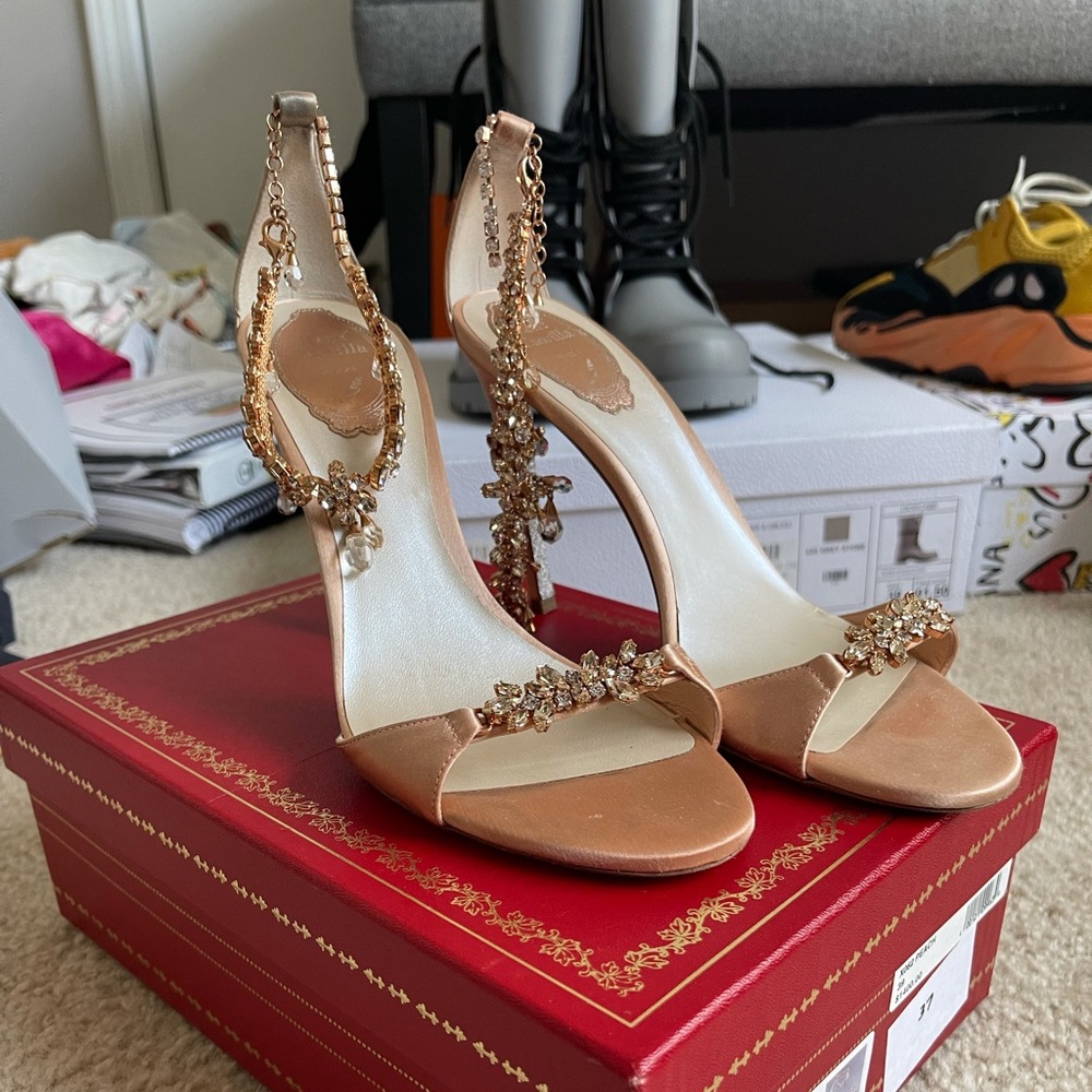 Rene Caovilla Peach Sandal Heel